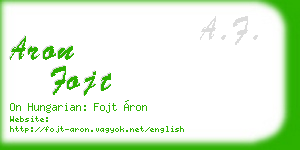 aron fojt business card